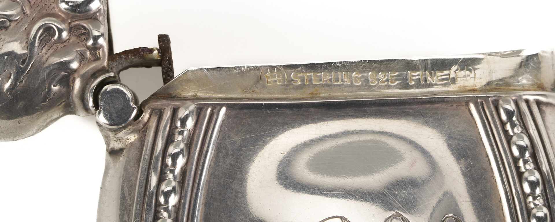 Lot 1304: Antique Tiffany Sterling Cigar Tube, Perfume Flask, Match Safe, Pen holder