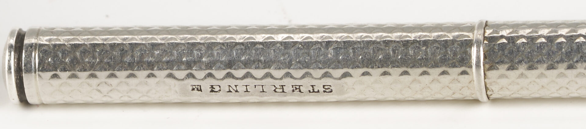 Lot 1304: Antique Tiffany Sterling Cigar Tube, Perfume Flask, Match Safe, Pen holder