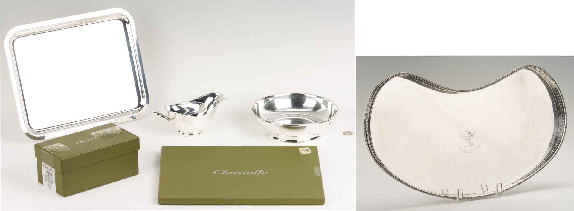 Lot 1306: 4 Silverplated Items Incl. Christofle & Puiforcat