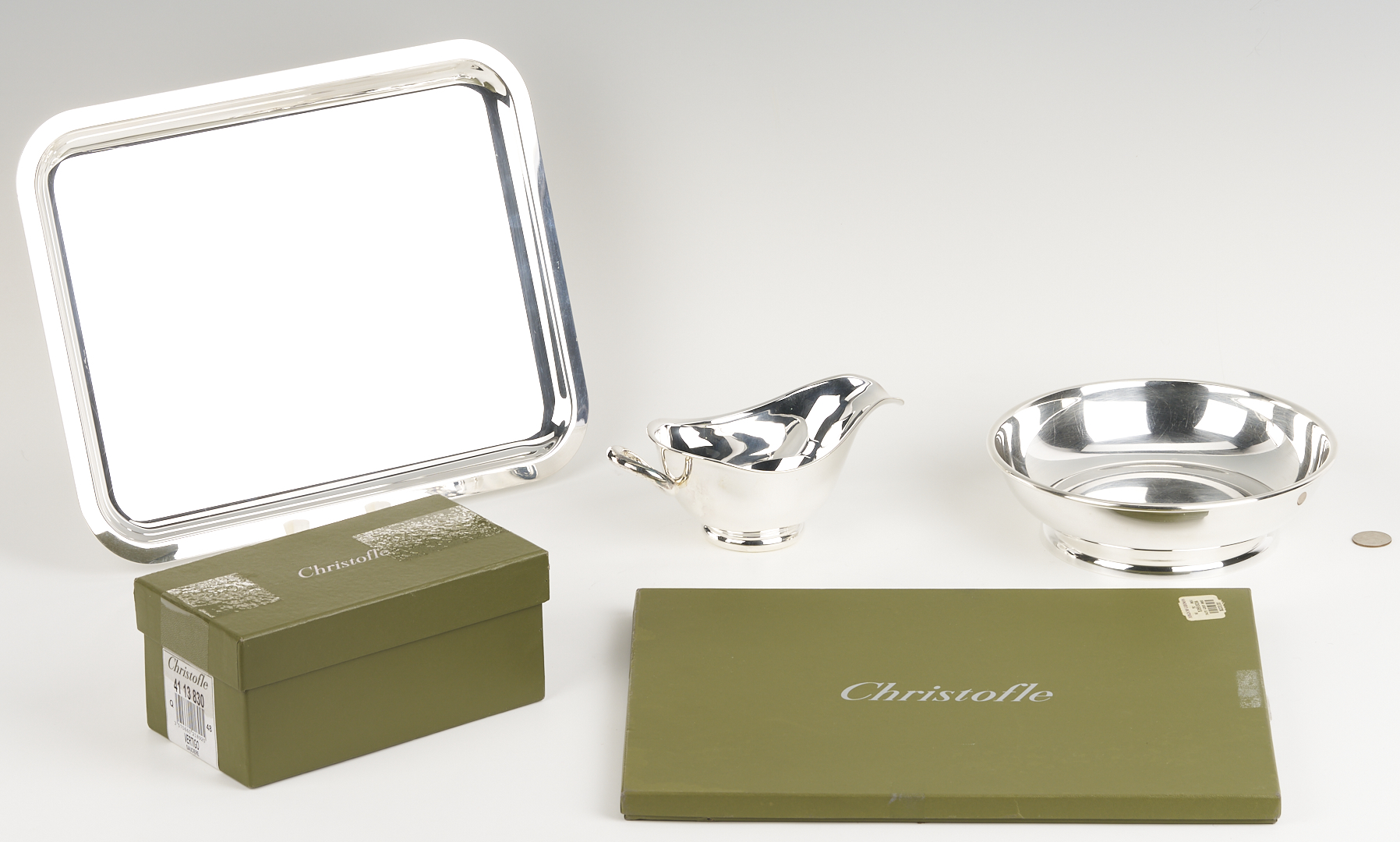 Lot 1306: 4 Silverplated Items Incl. Christofle & Puiforcat