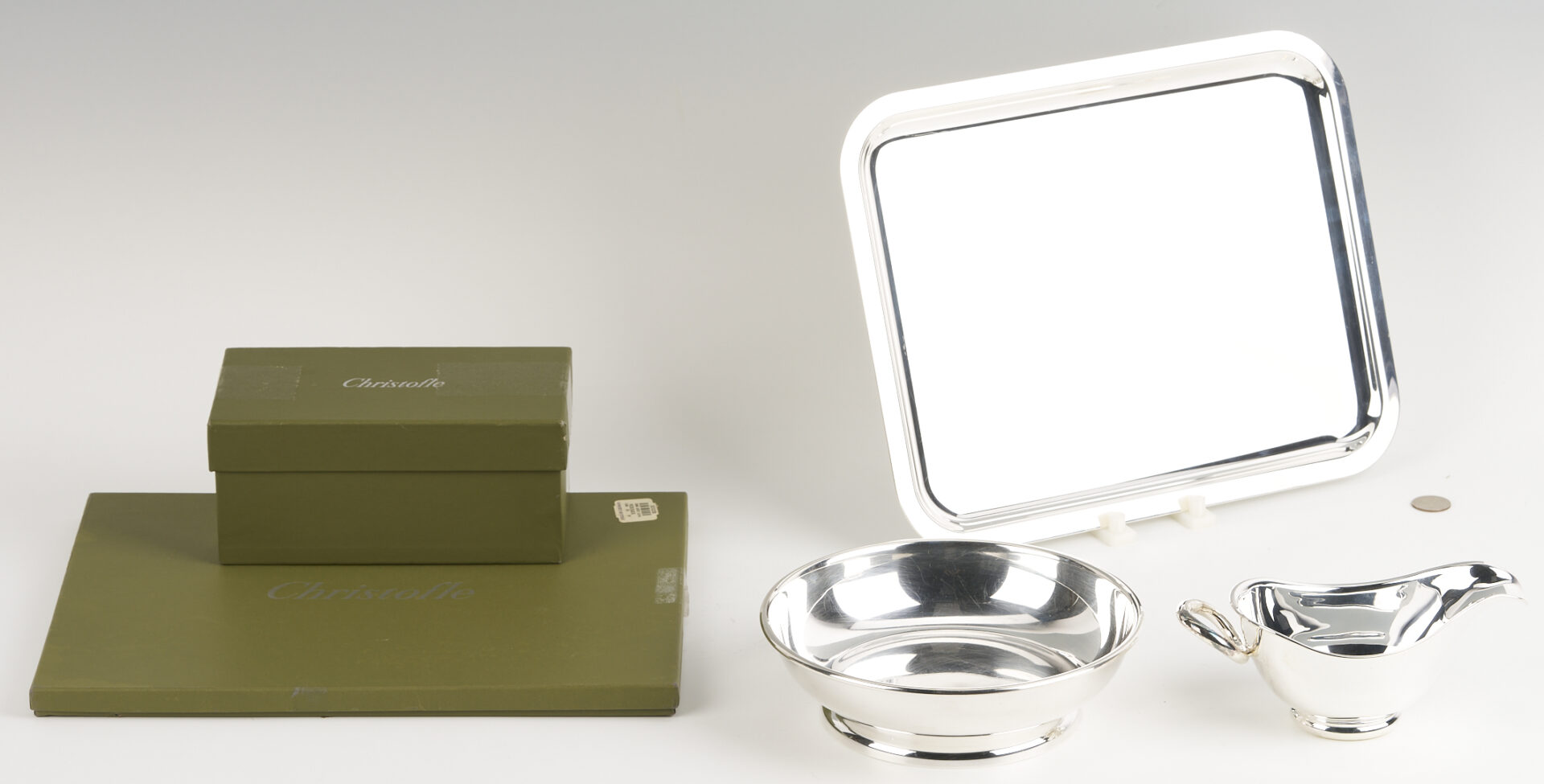 Lot 1306: 4 Silverplated Items Incl. Christofle & Puiforcat