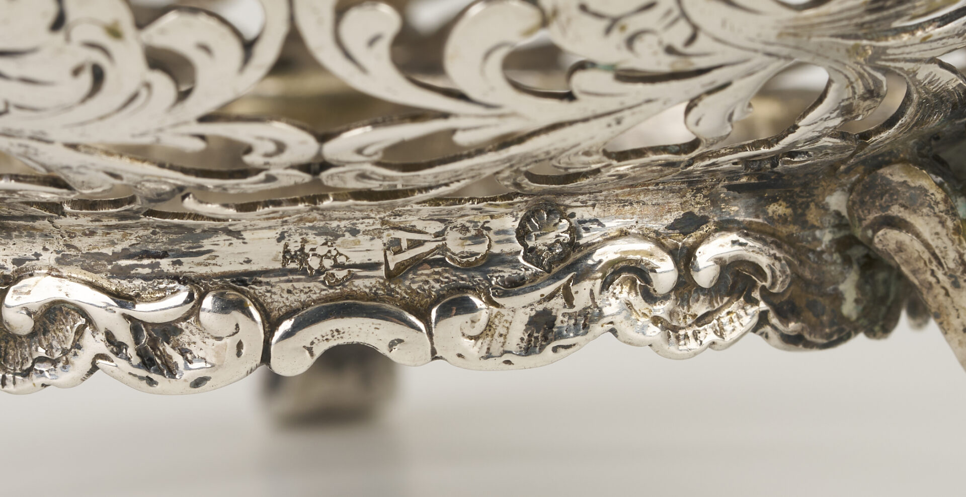 Lot 1307: Hanau Bowl, 2 Sterling Candlesticks, 2 Victorian S/P Napkin Rings