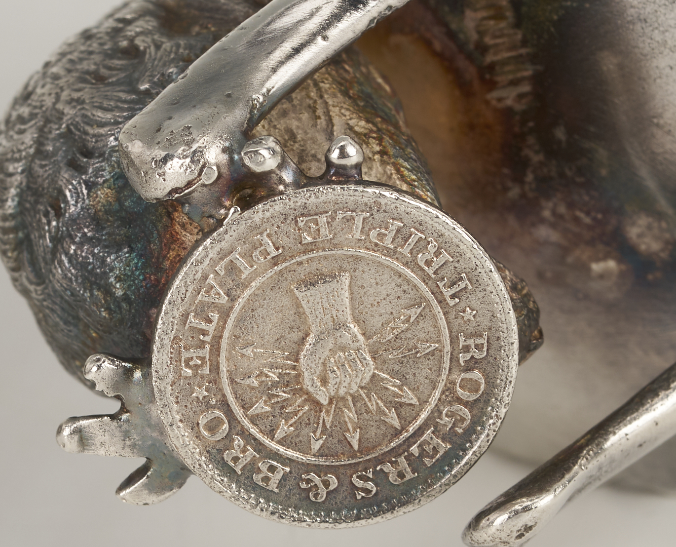 Lot 1307: Hanau Bowl, 2 Sterling Candlesticks, 2 Victorian S/P Napkin Rings