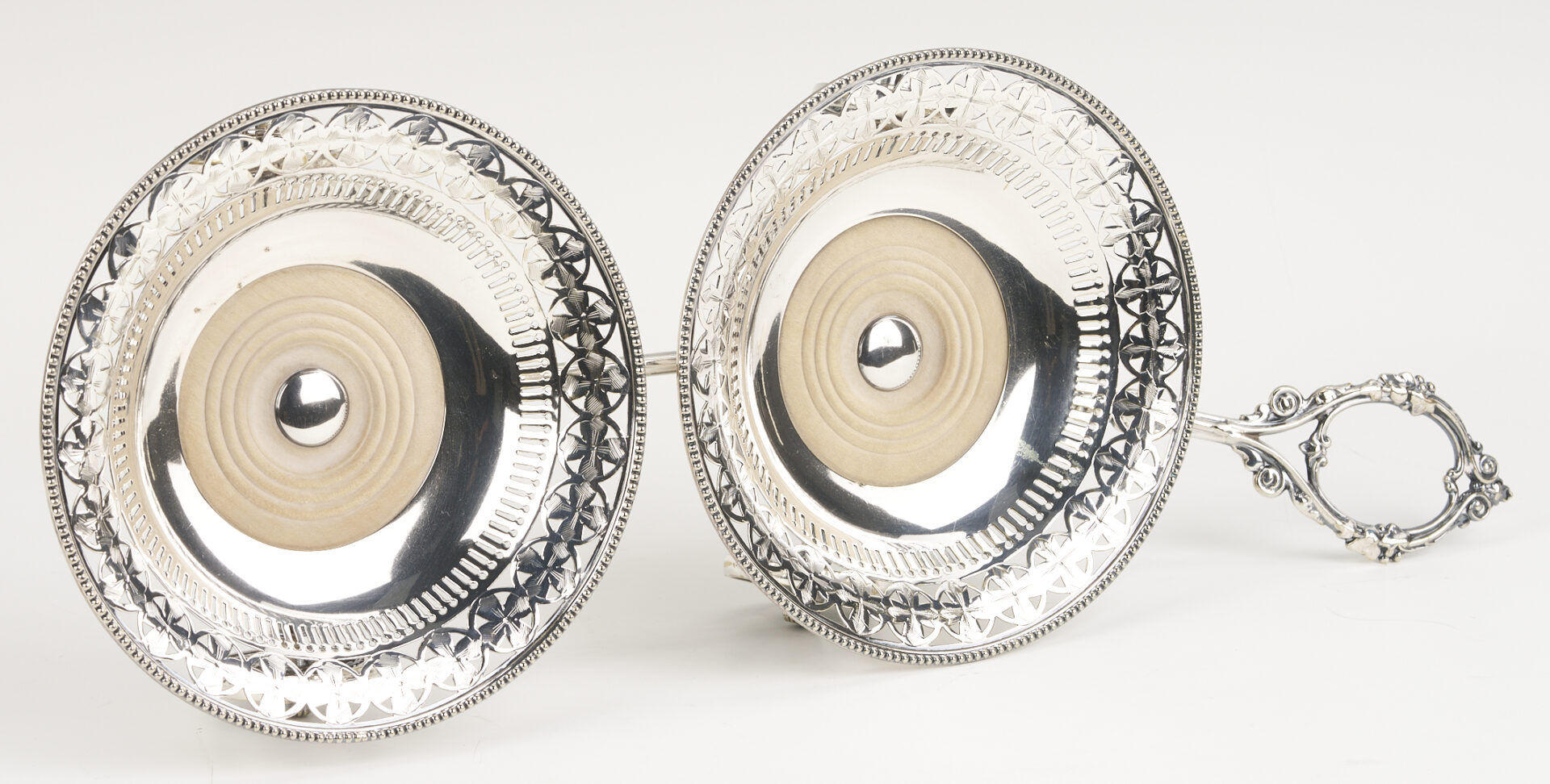 Lot 1308: 9 Bar Items: Wine Coaster Wagon, 6 Goblets, 2 Decanters