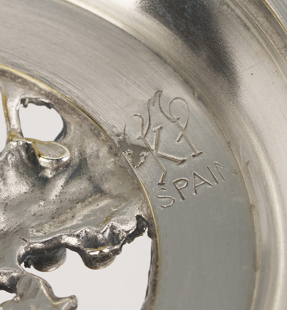 Lot 1308: 9 Bar Items: Wine Coaster Wagon, 6 Goblets, 2 Decanters