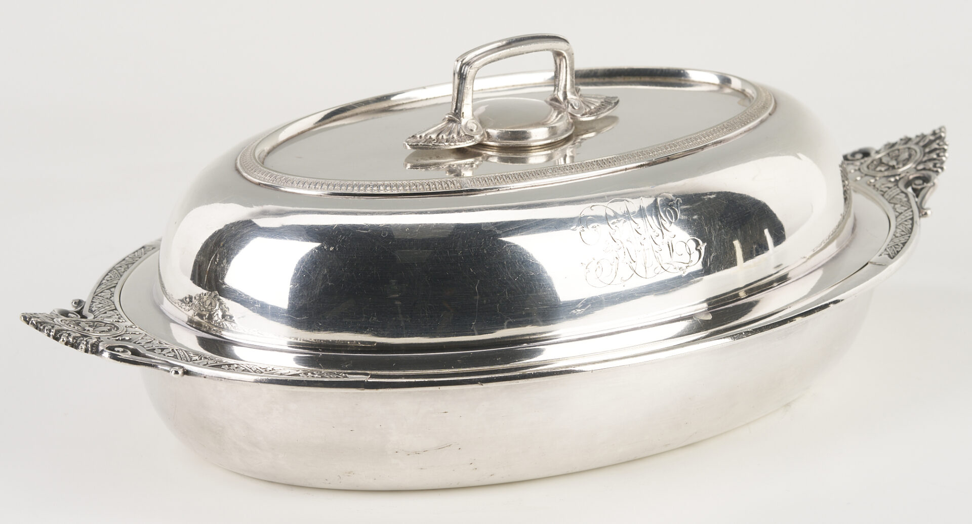 Lot 1309: 6 Silver items incl. Tiffany Silverplated Entree Dish