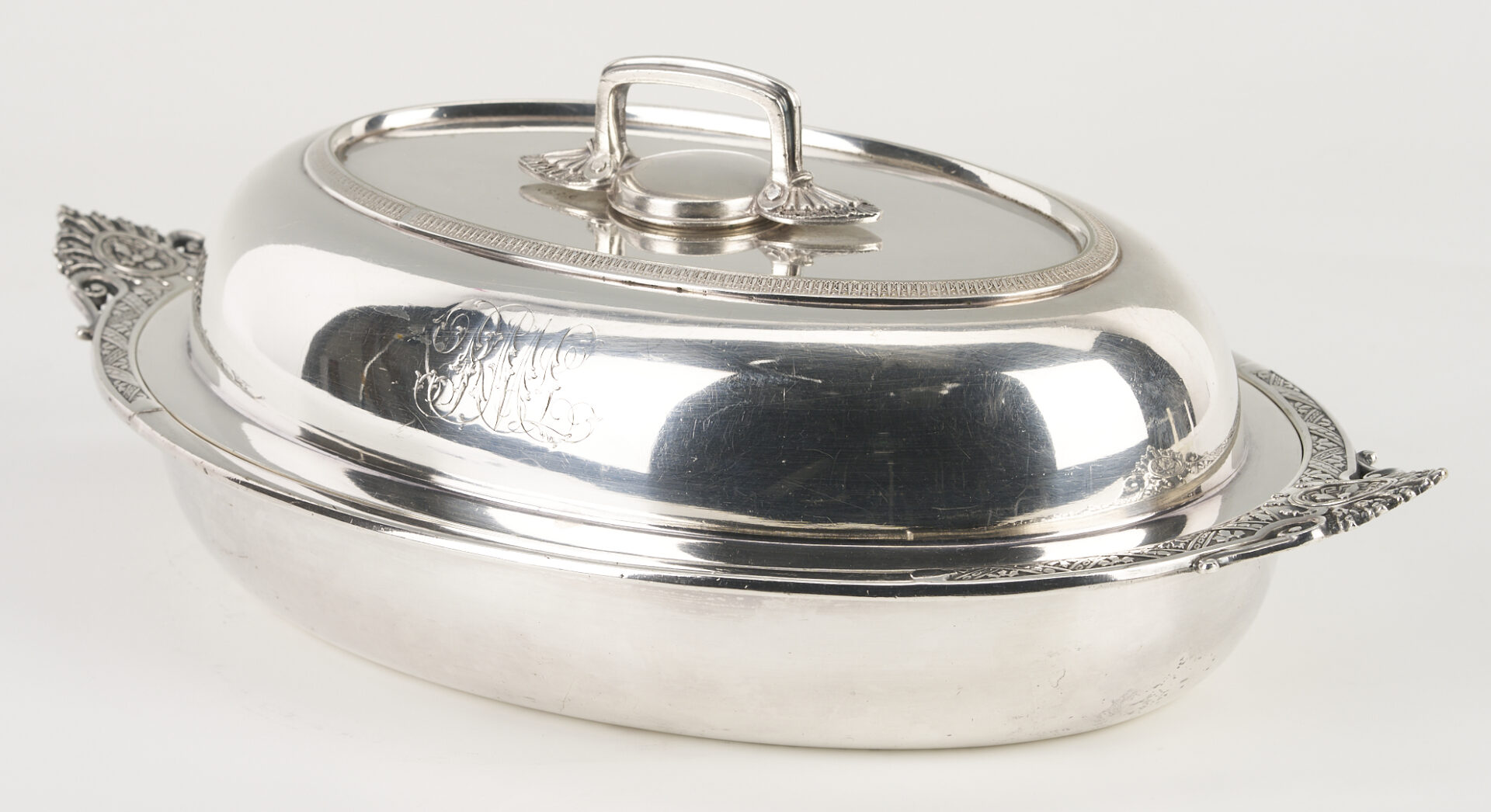 Lot 1309: 6 Silver items incl. Tiffany Silverplated Entree Dish