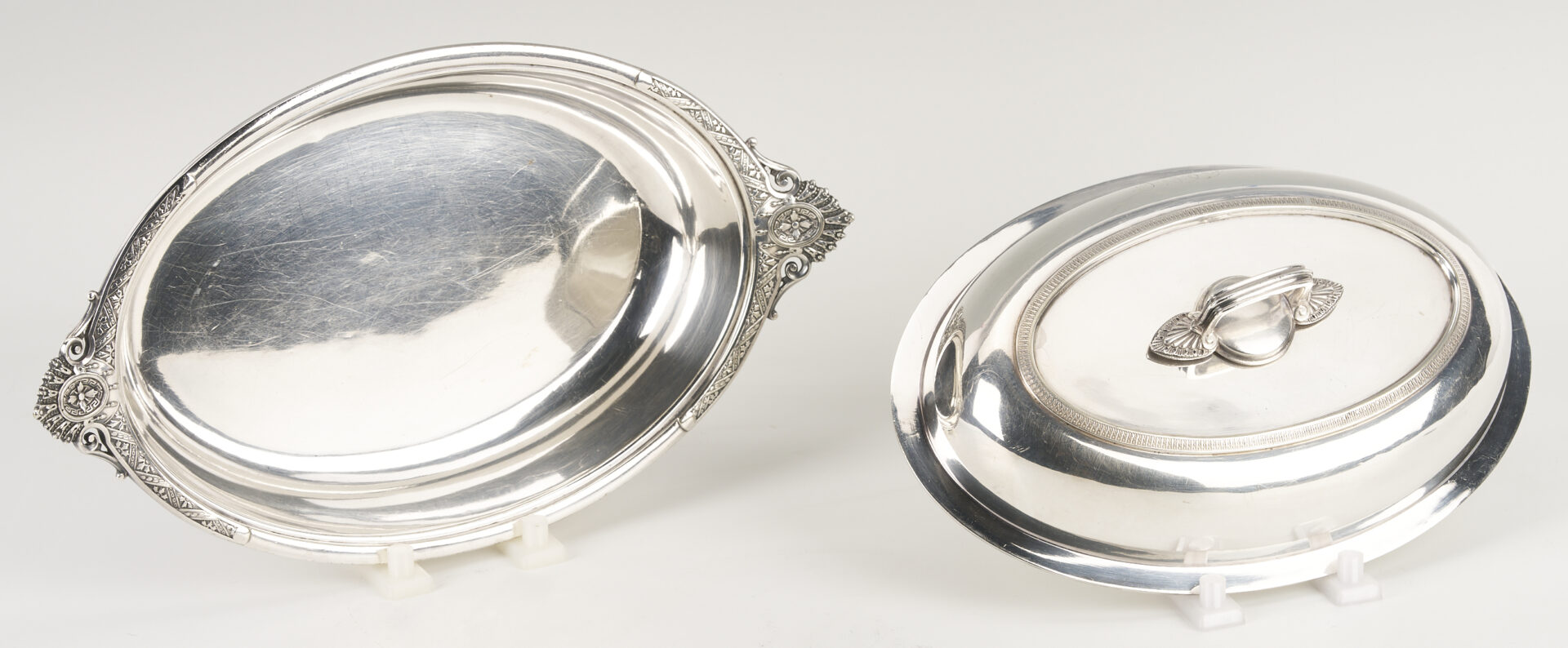 Lot 1309: 6 Silver items incl. Tiffany Silverplated Entree Dish