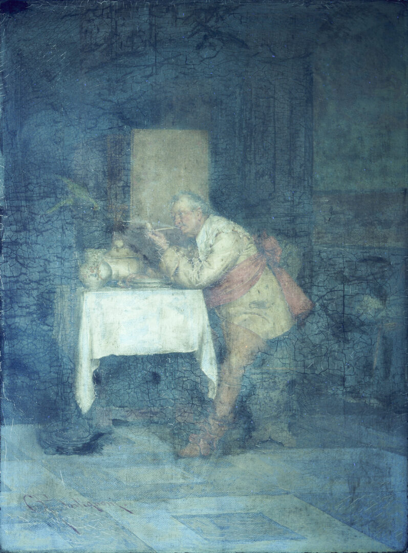 Lot 130: Giuseppe Bortignoni O/C Painting, Good Companions