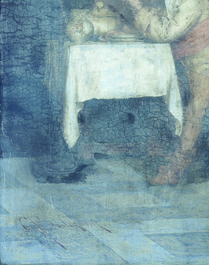 Lot 130: Giuseppe Bortignoni O/C Painting, Good Companions