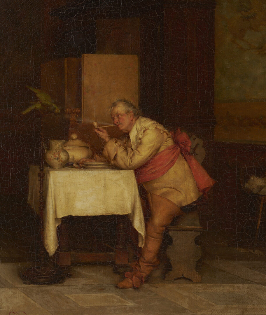 Lot 130: Giuseppe Bortignoni O/C Painting, Good Companions