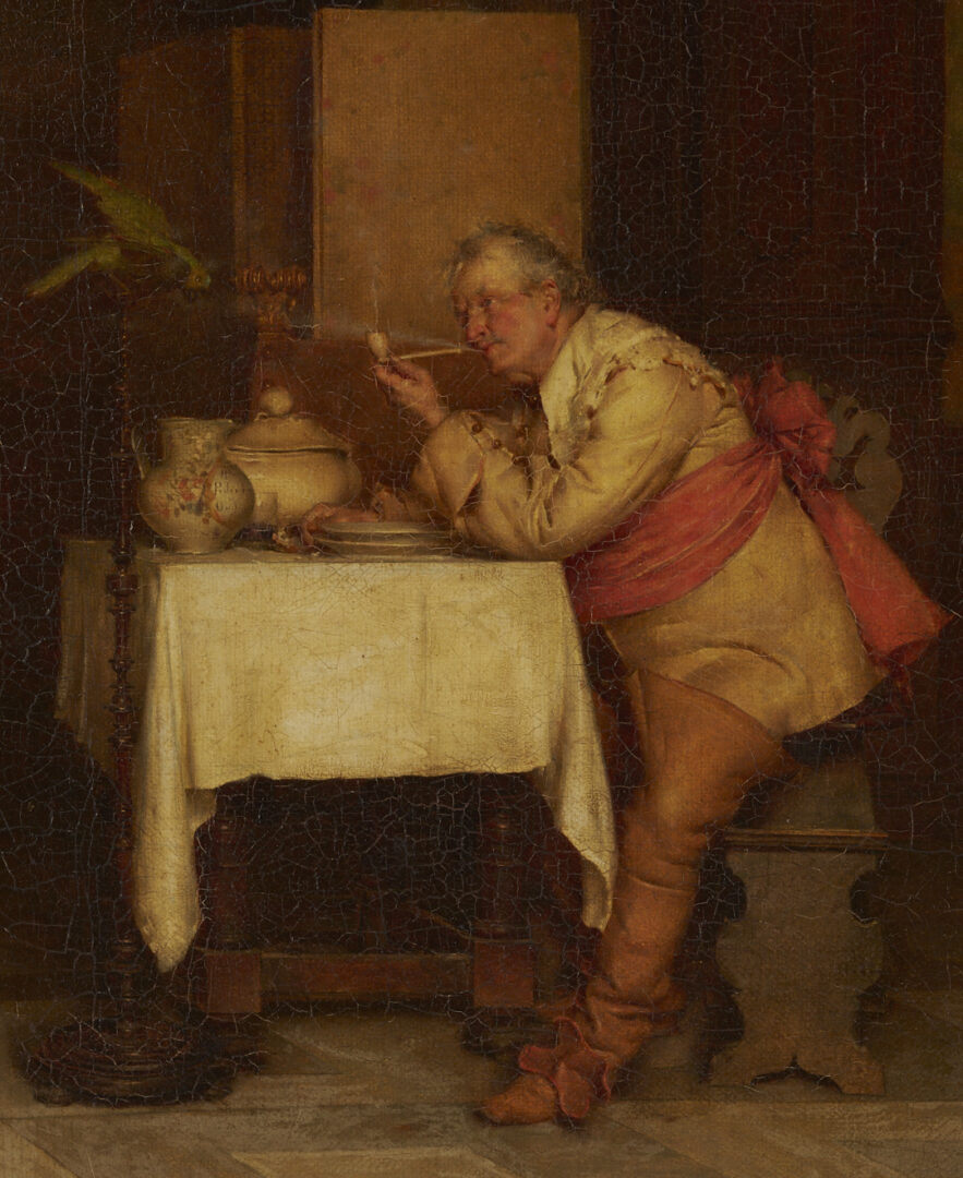 Lot 130: Giuseppe Bortignoni O/C Painting, Good Companions