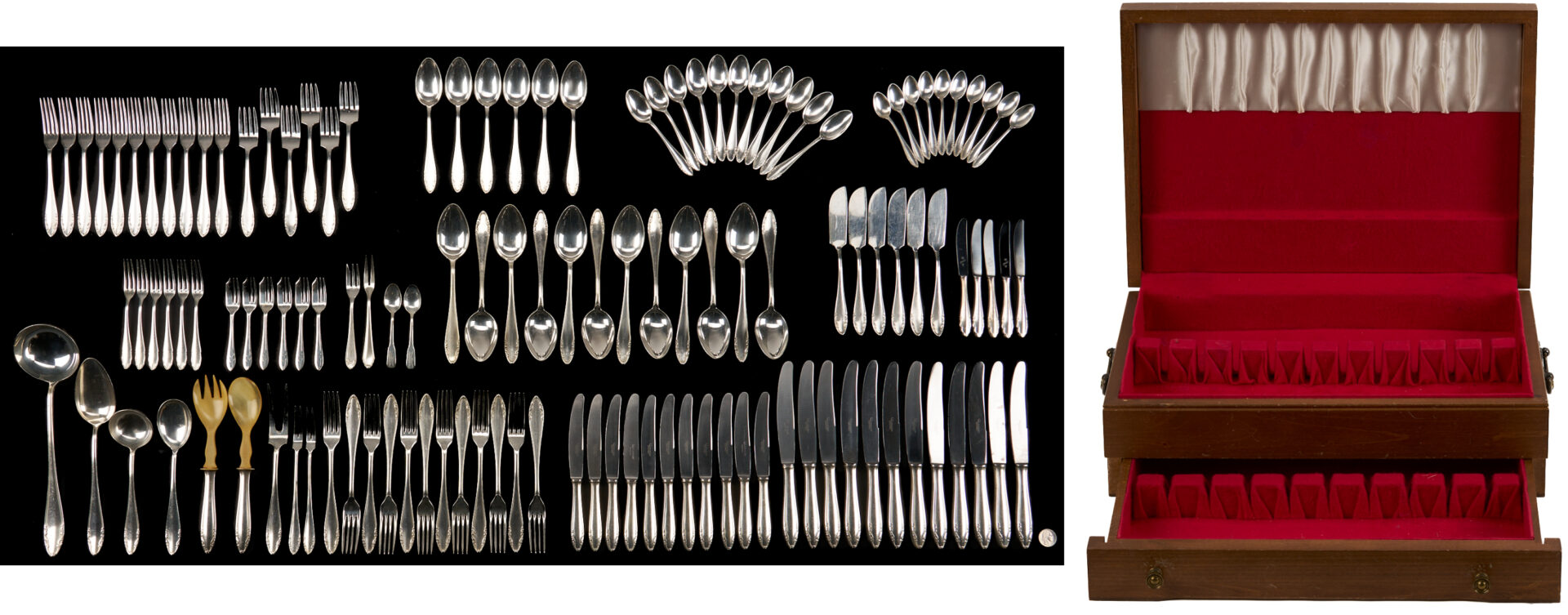 Lot 1312: Artkrupp Berndorf Art Deco Era Flatware, 118 pcs