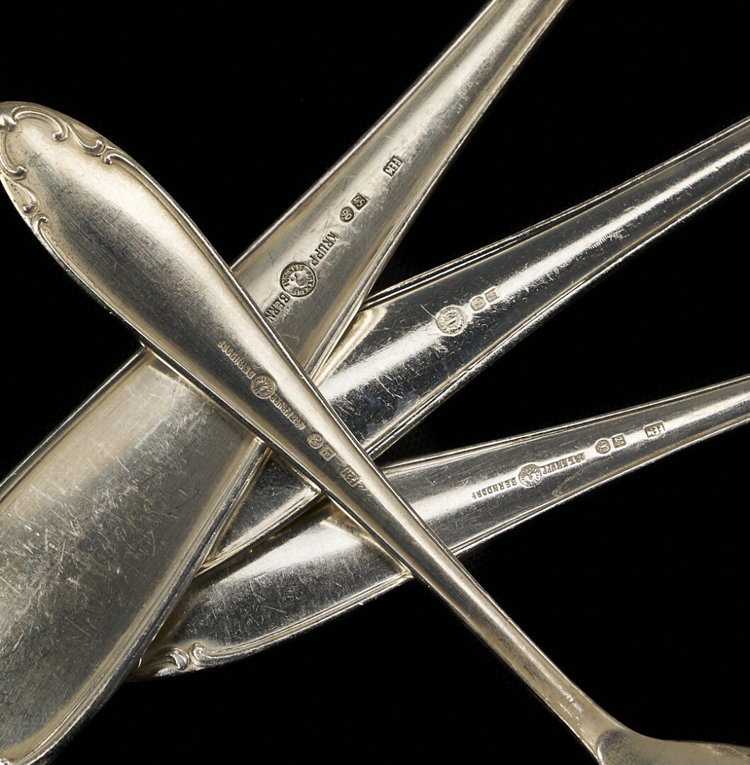 Lot 1312: Artkrupp Berndorf Art Deco Era Flatware, 118 pcs
