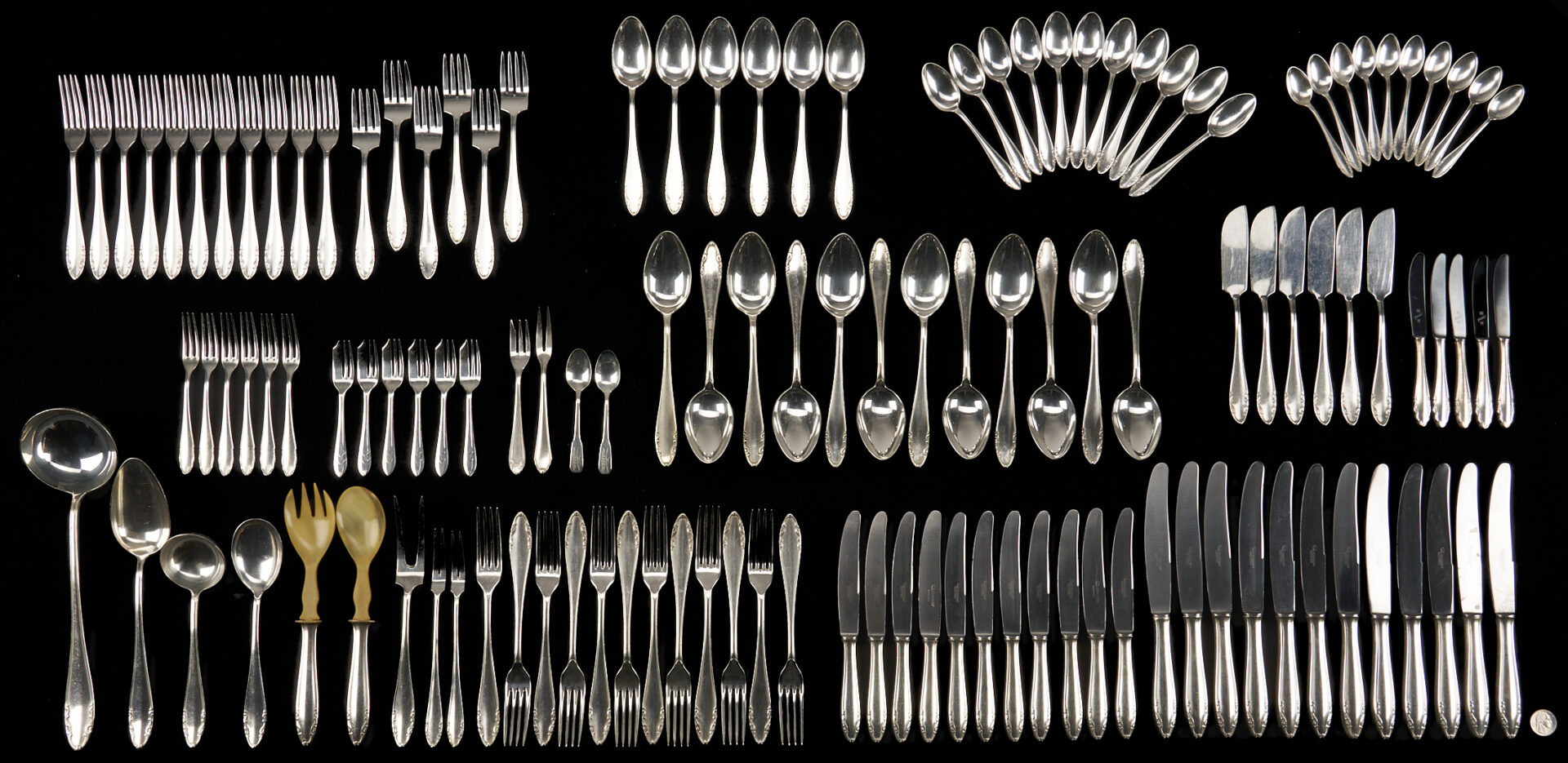 Lot 1312: Artkrupp Berndorf Art Deco Era Flatware, 118 pcs