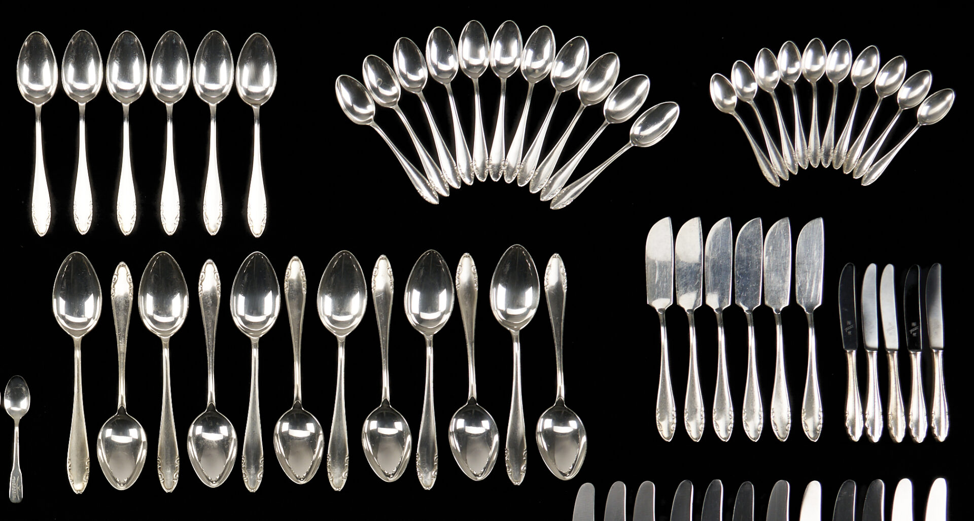 Lot 1312: Artkrupp Berndorf Art Deco Era Flatware, 118 pcs