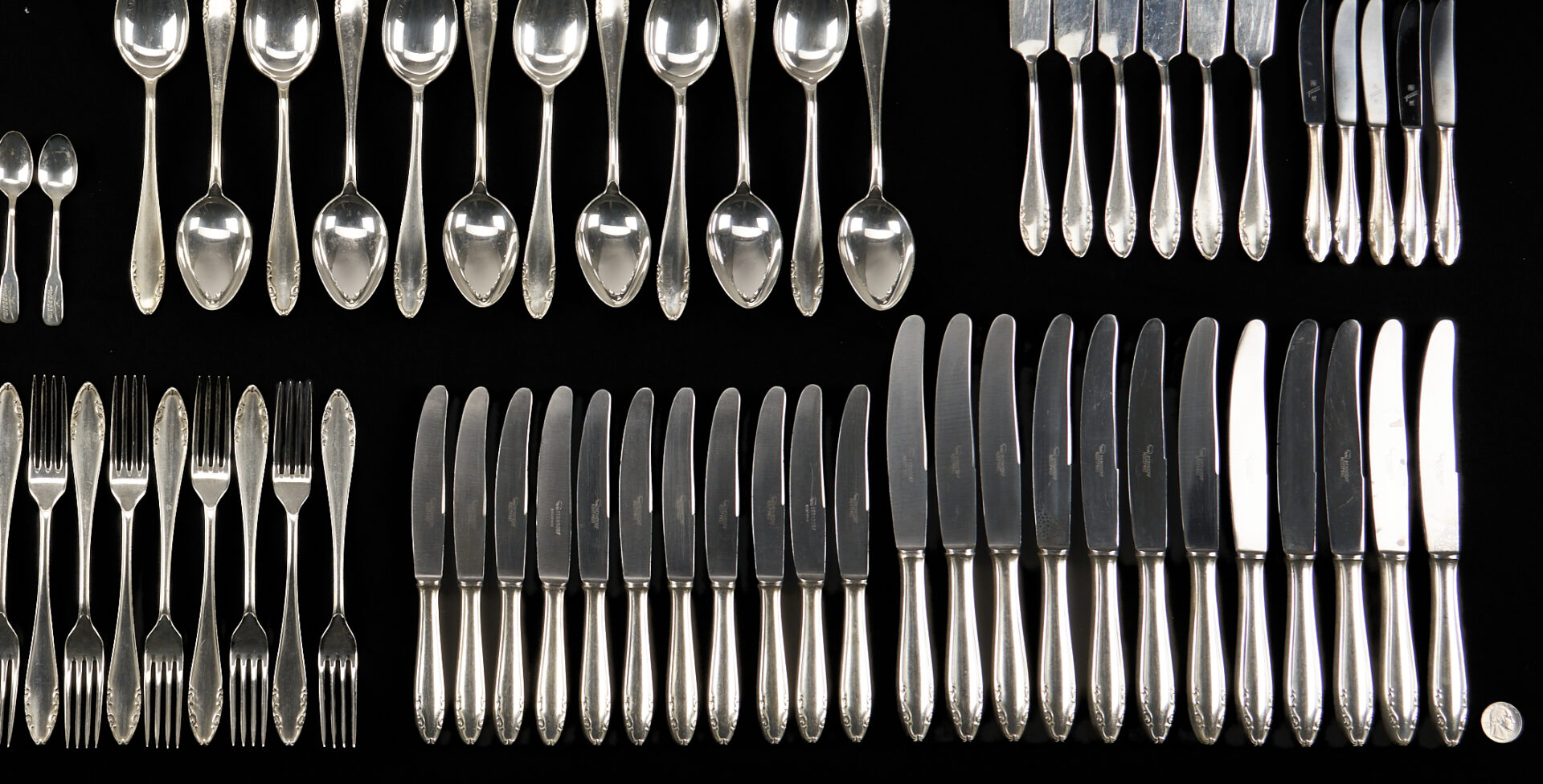 Lot 1312: Artkrupp Berndorf Art Deco Era Flatware, 118 pcs