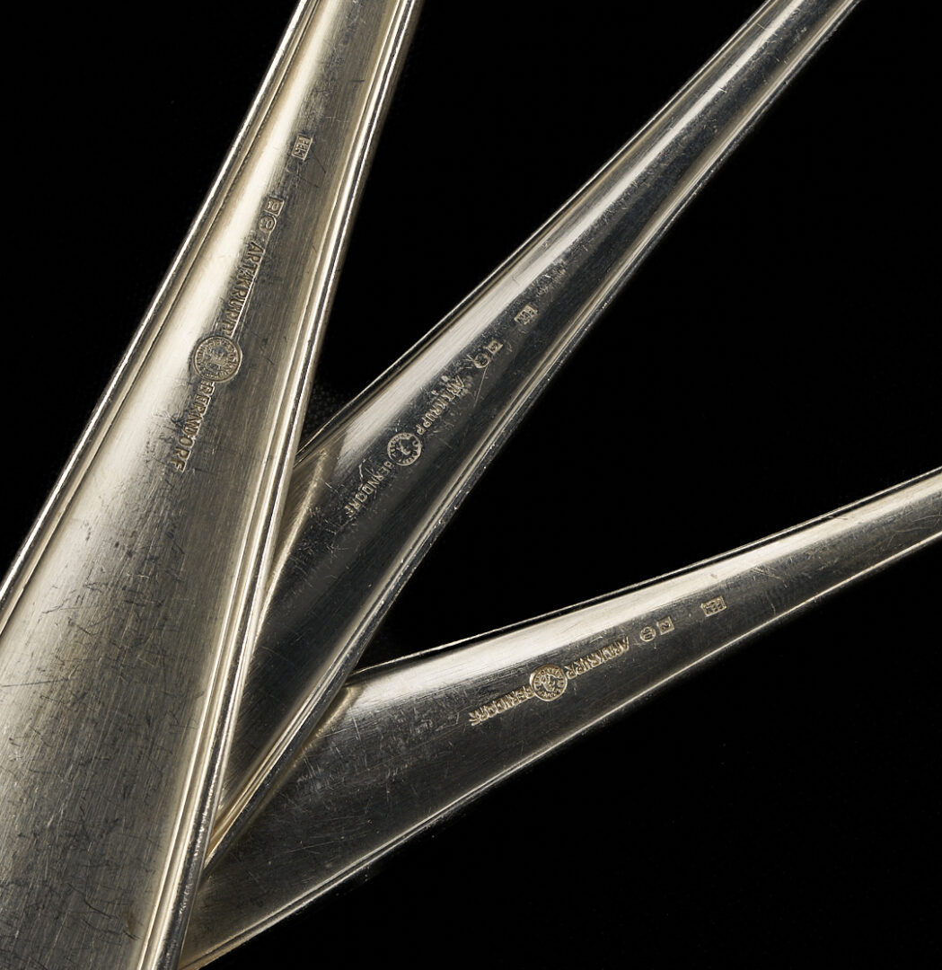 Lot 1312: Artkrupp Berndorf Art Deco Era Flatware, 118 pcs