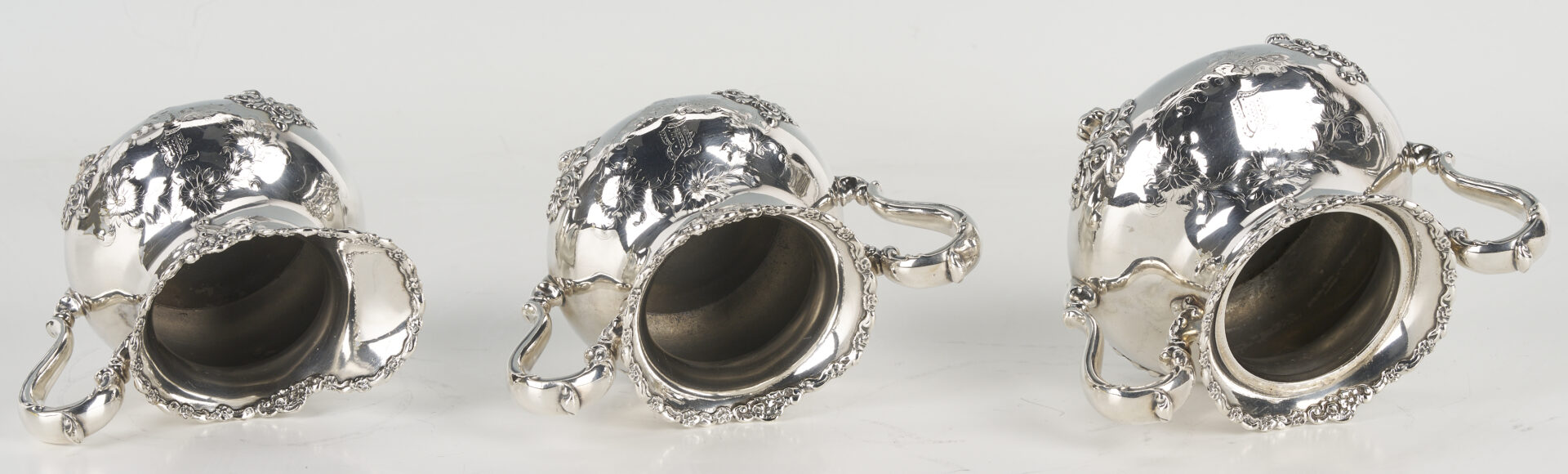 Lot 1313: 5 Piece Pairpoint Silverplated Tea Service Plus Alpadur Silverplate Mirror