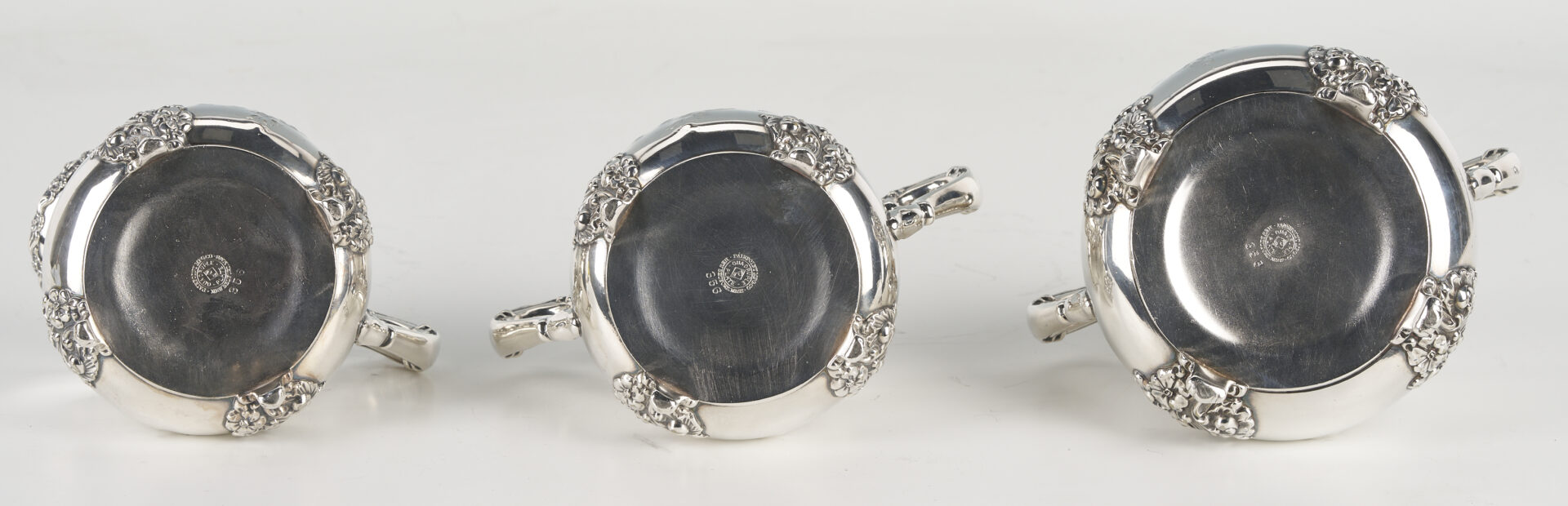 Lot 1313: 5 Piece Pairpoint Silverplated Tea Service Plus Alpadur Silverplate Mirror