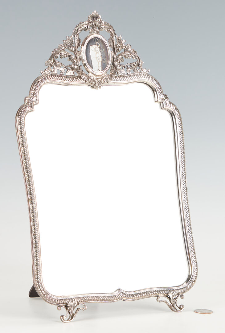 Lot 1313: 5 Piece Pairpoint Silverplated Tea Service Plus Alpadur Silverplate Mirror