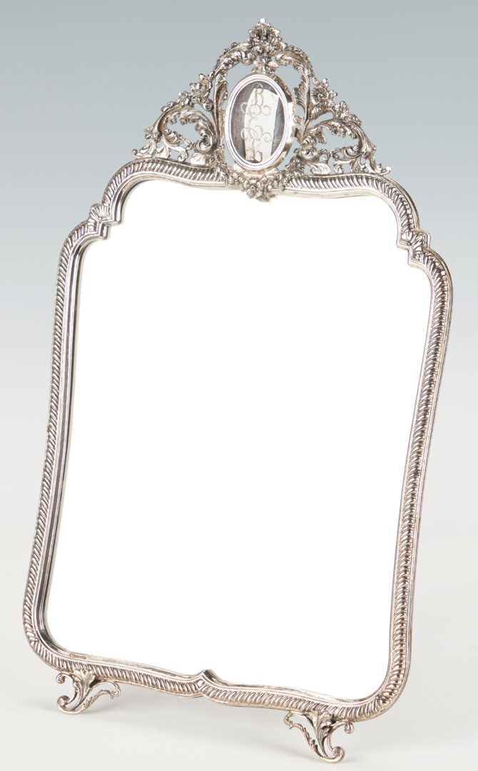 Lot 1313: 5 Piece Pairpoint Silverplated Tea Service Plus Alpadur Silverplate Mirror