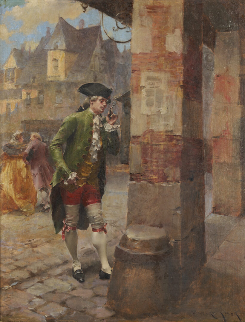 Lot 131: Henri Victor Lesur Oil Painting, French Street Scene