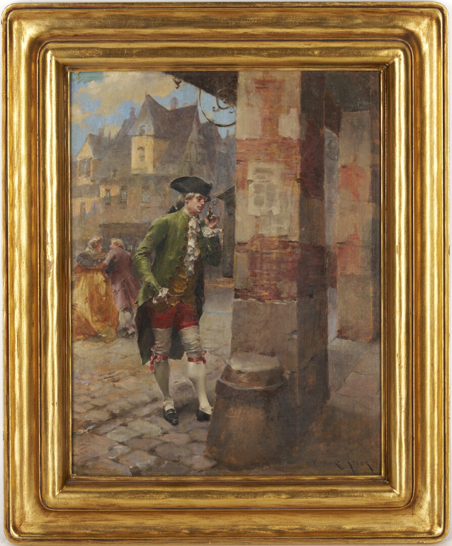 Lot 131: Henri Victor Lesur Oil Painting, French Street Scene