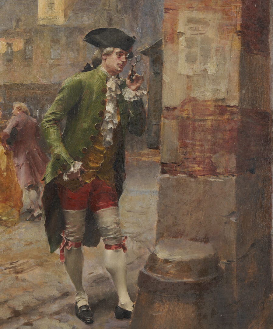 Lot 131: Henri Victor Lesur Oil Painting, French Street Scene