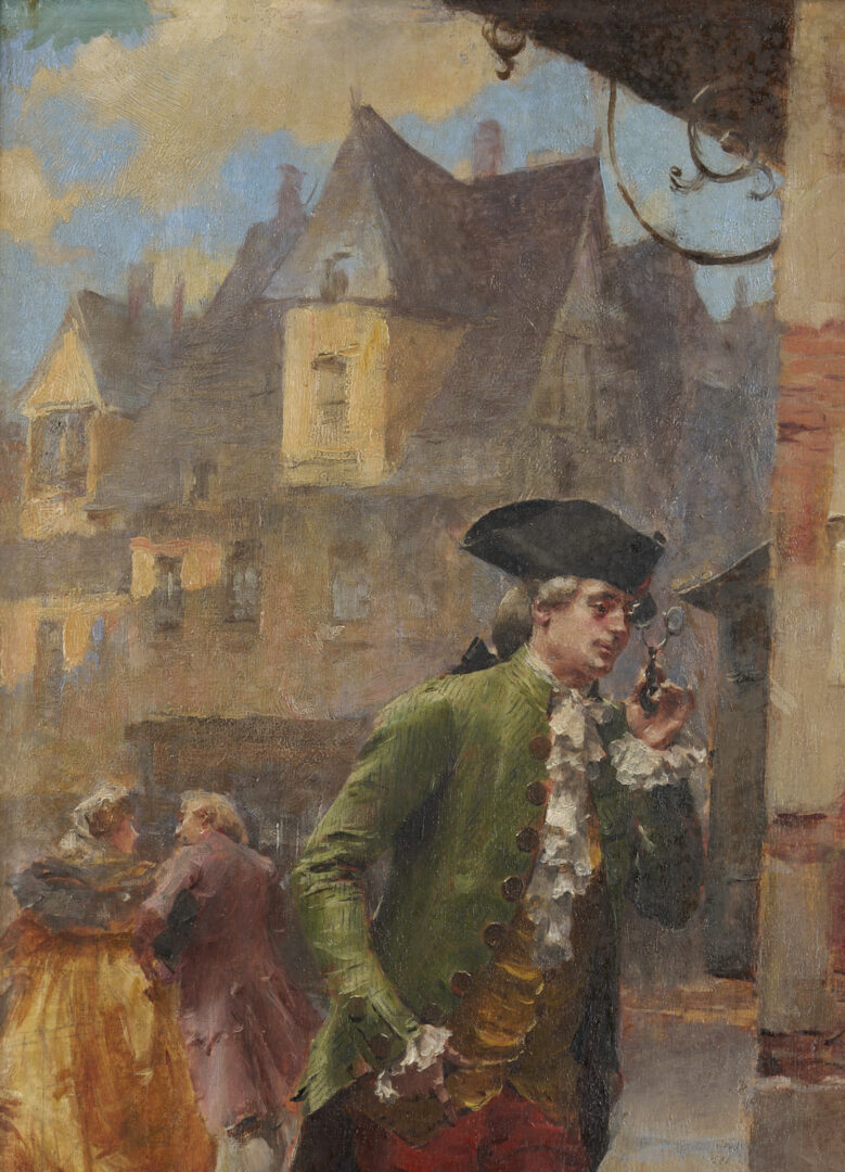 Lot 131: Henri Victor Lesur Oil Painting, French Street Scene