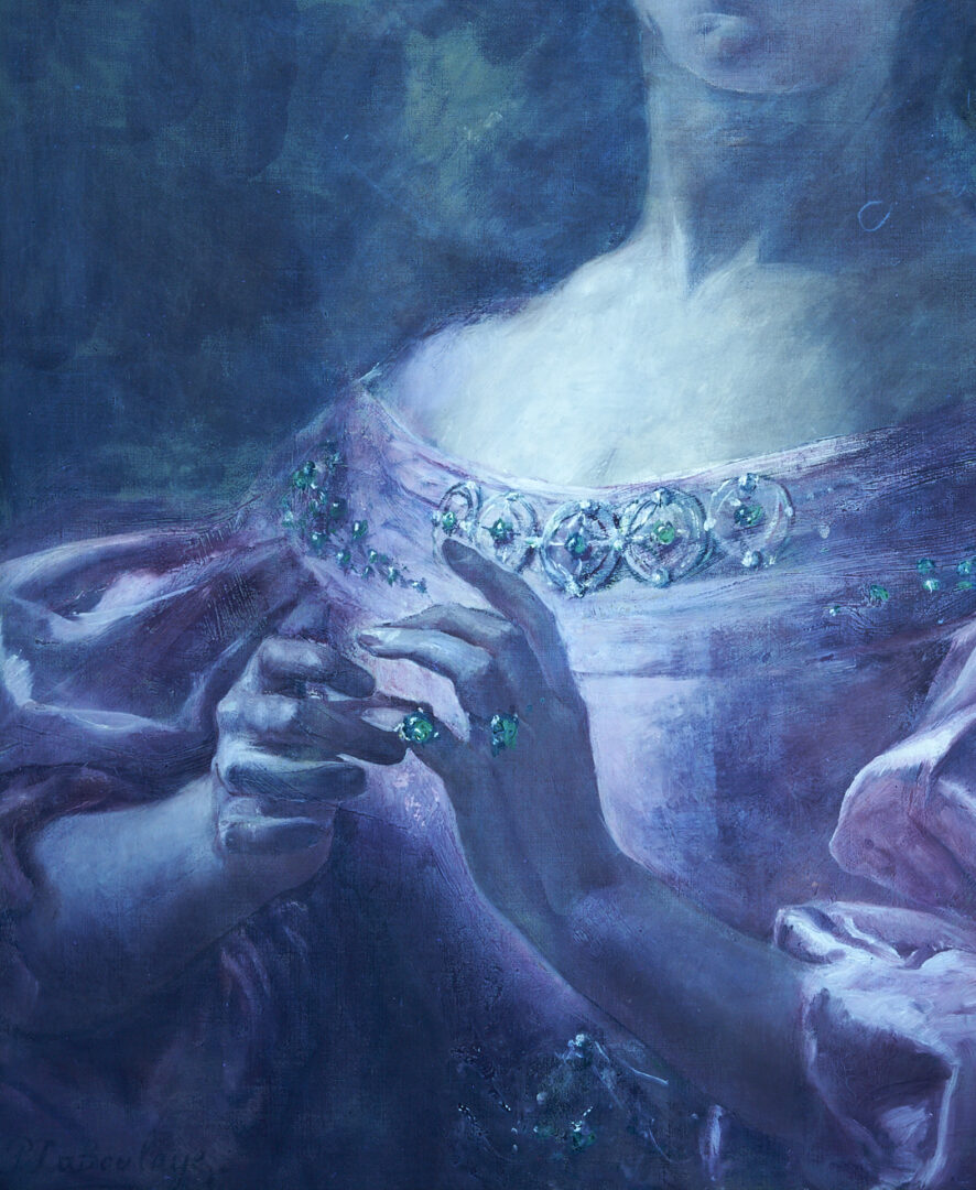 Lot 132: Paul Antoine De La Boulaye, Portrait of Woman in Pink Dress