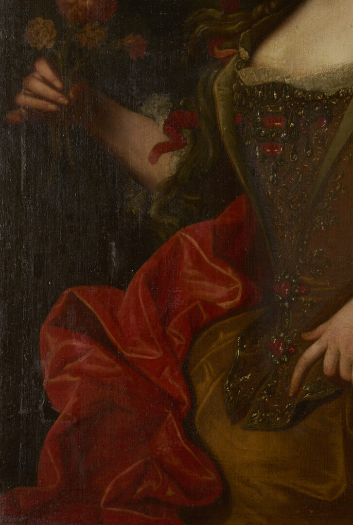 Lot 133: 18th C. Portrait Attrib. Van Loo, Duchesse de Luynes