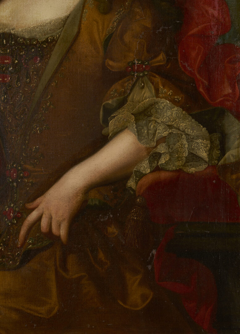 Lot 133: 18th C. Portrait Attrib. Van Loo, Duchesse de Luynes