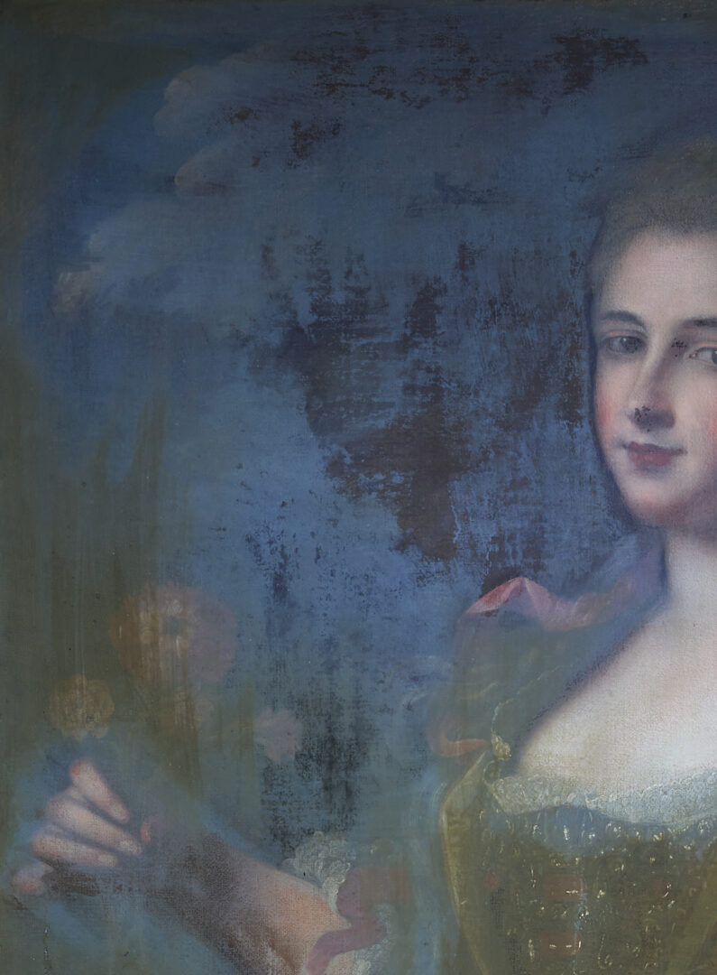 Lot 133: 18th C. Portrait Attrib. Van Loo, Duchesse de Luynes