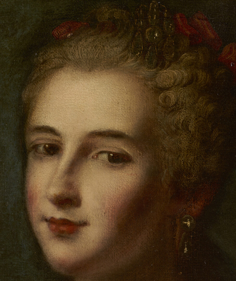 Lot 133: 18th C. Portrait Attrib. Van Loo, Duchesse de Luynes
