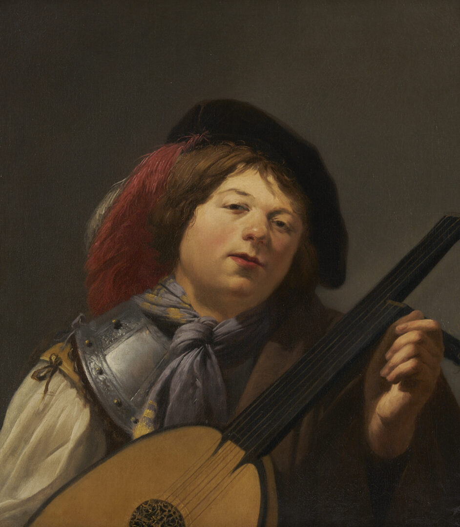 Lot 134: Pieter de Grebber O/C Painting, A Youth Tuning a Lute, ex-Christies/Jack Kilgore