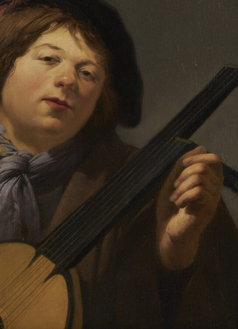 Lot 134: Pieter de Grebber O/C Painting, A Youth Tuning a Lute, ex-Christies/Jack Kilgore
