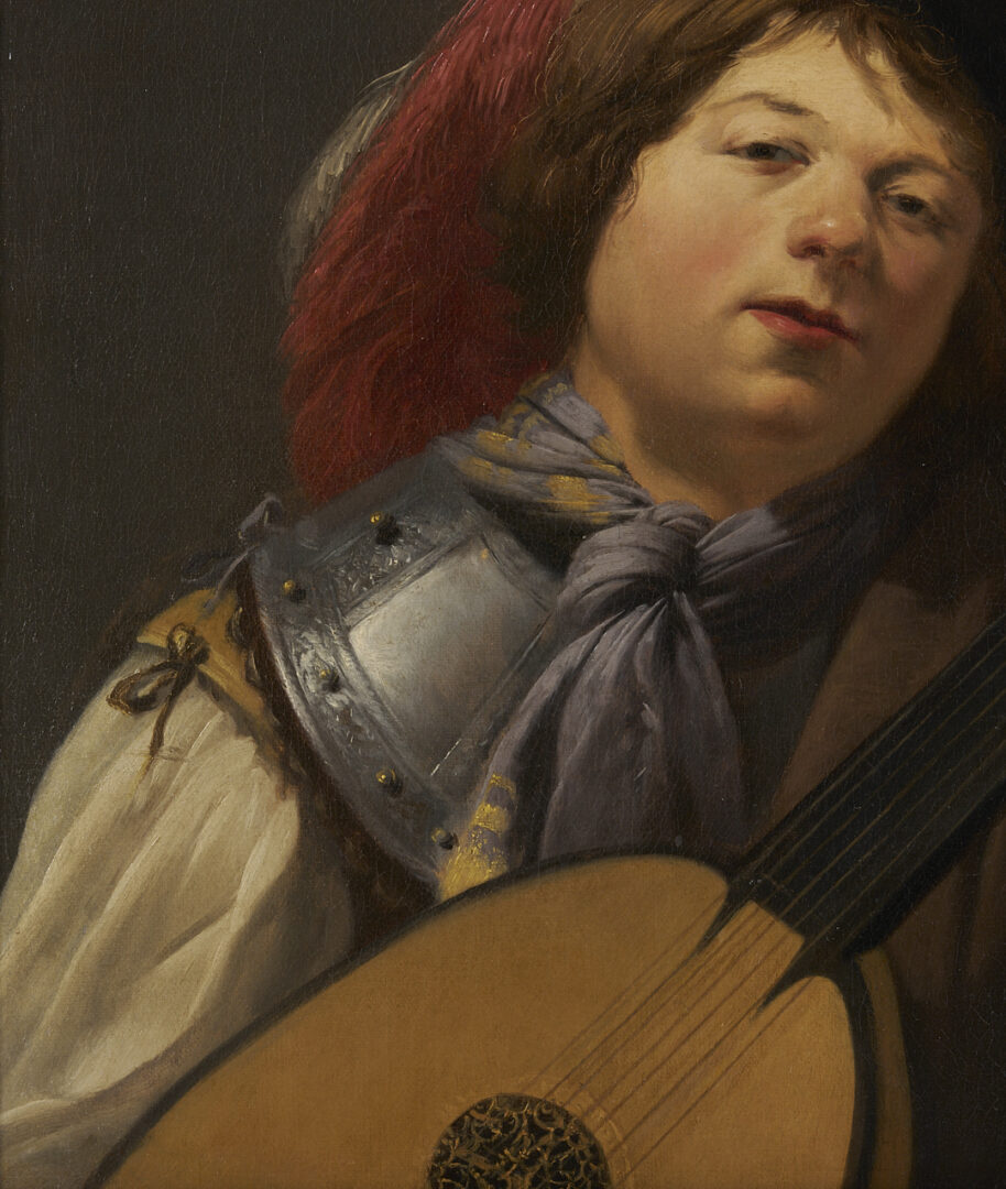Lot 134: Pieter de Grebber O/C Painting, A Youth Tuning a Lute, ex-Christies/Jack Kilgore
