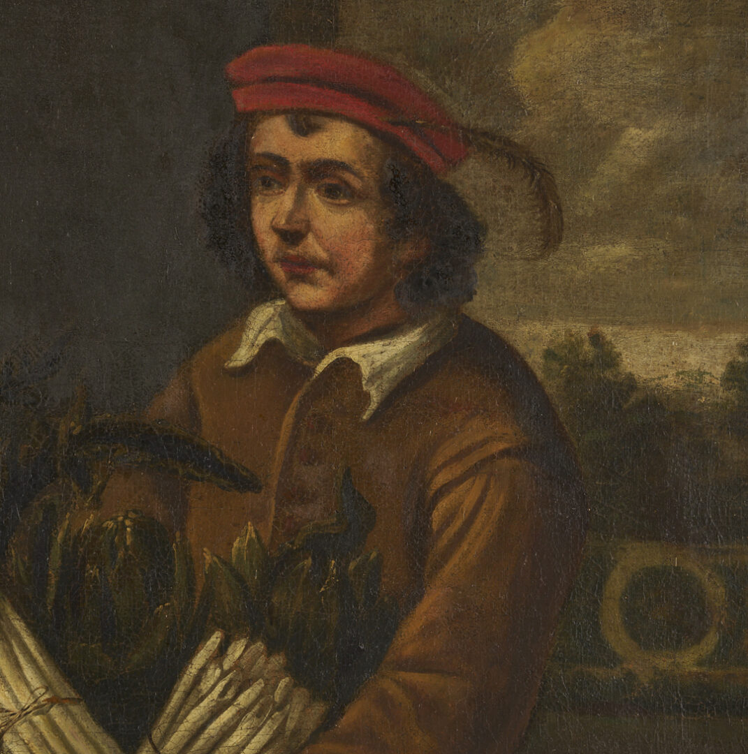 Lot 135: Large Continental School Kitchen Scene O/C Painting