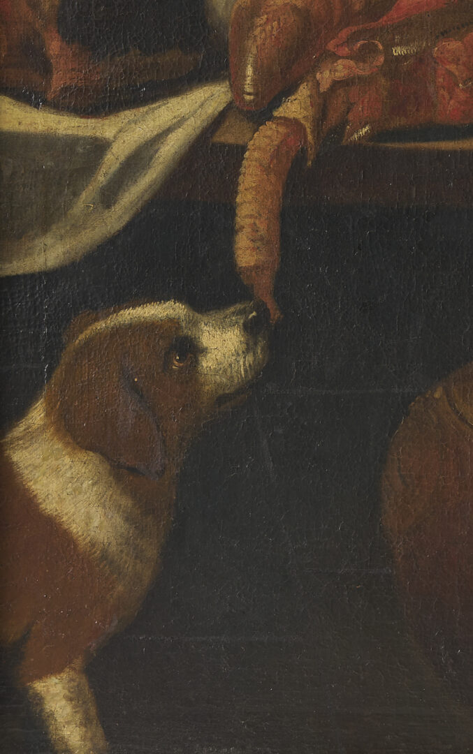 Lot 135: Large Continental School Kitchen Scene O/C Painting