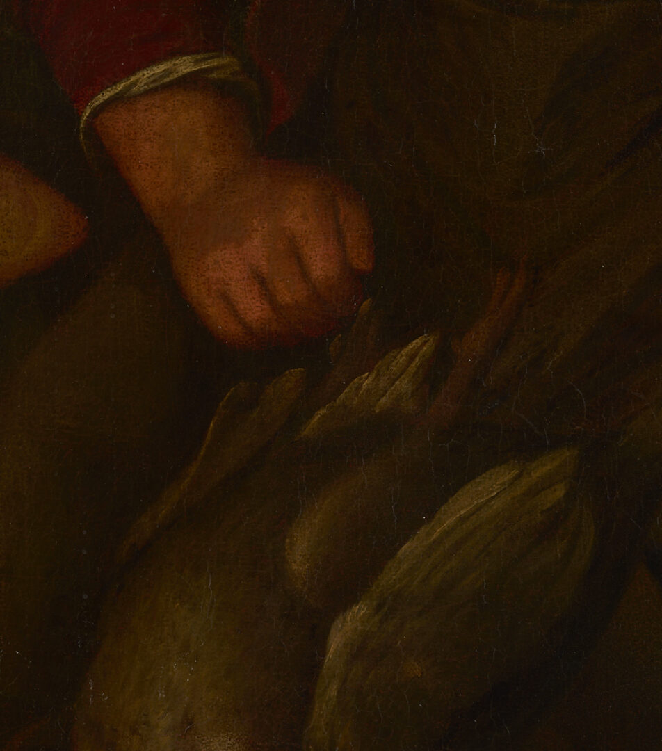 Lot 136: After Joachim Beuckelaer O/C Painting, Market Woman