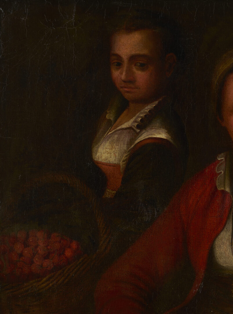 Lot 136: After Joachim Beuckelaer O/C Painting, Market Woman