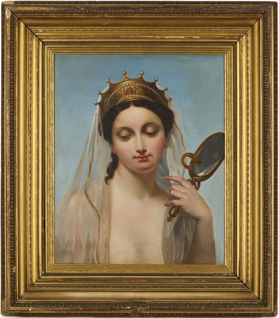 Lot 137: Circle of Ingres, Portrait of a Lady with Mirror, Poss. Cleopatra