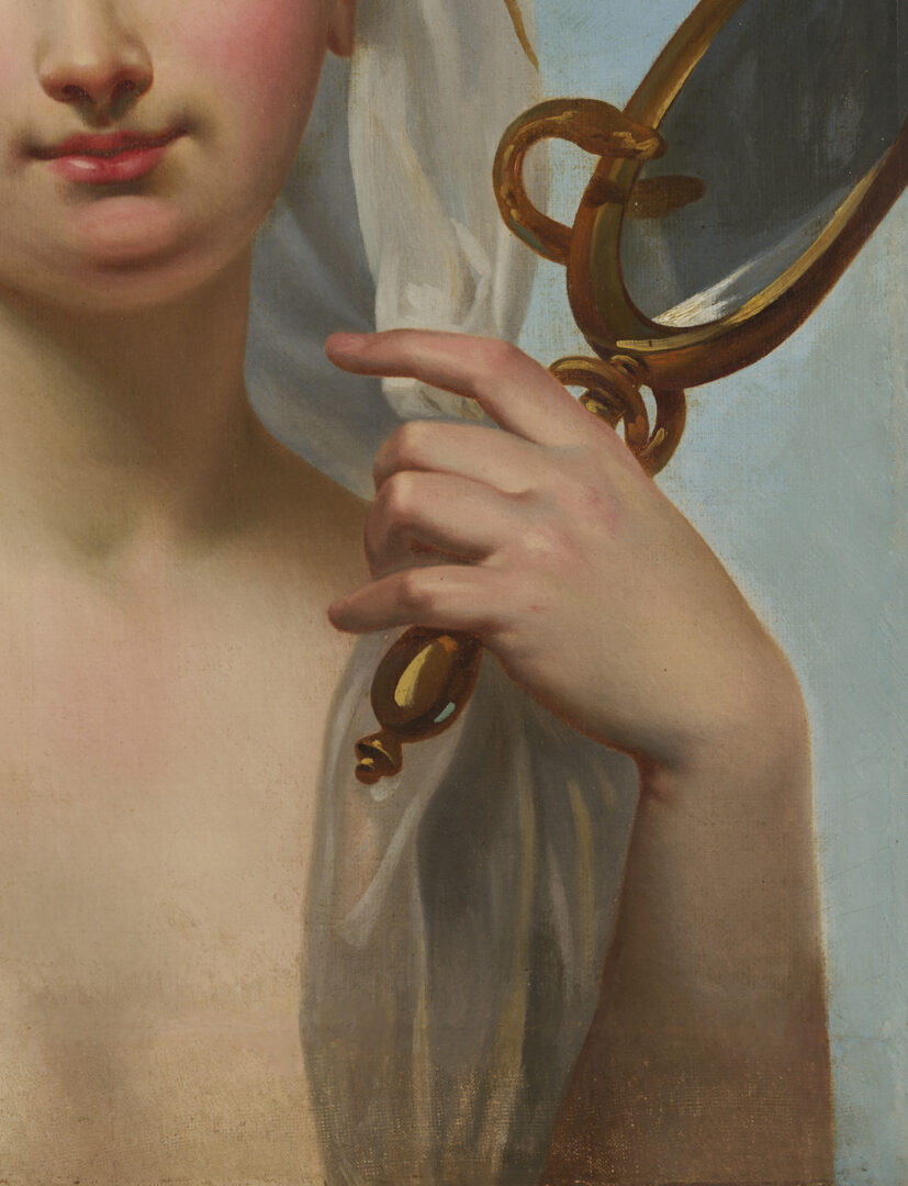 Lot 137: Circle of Ingres, Portrait of a Lady with Mirror, Poss. Cleopatra