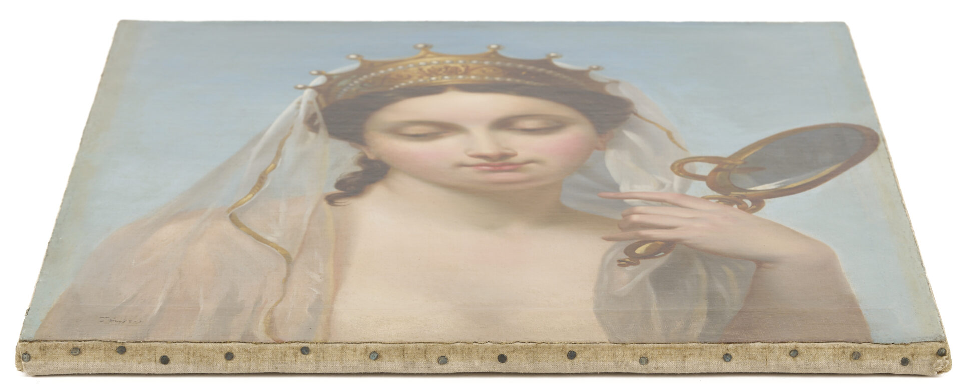 Lot 137: Circle of Ingres, Portrait of a Lady with Mirror, Poss. Cleopatra