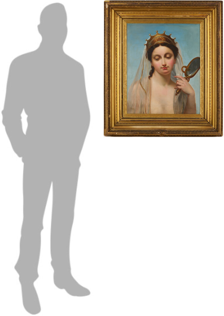 Lot 137: Circle of Ingres, Portrait of a Lady with Mirror, Poss. Cleopatra