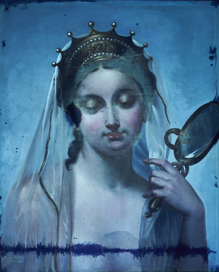 Lot 137: Circle of Ingres, Portrait of a Lady with Mirror, Poss. Cleopatra