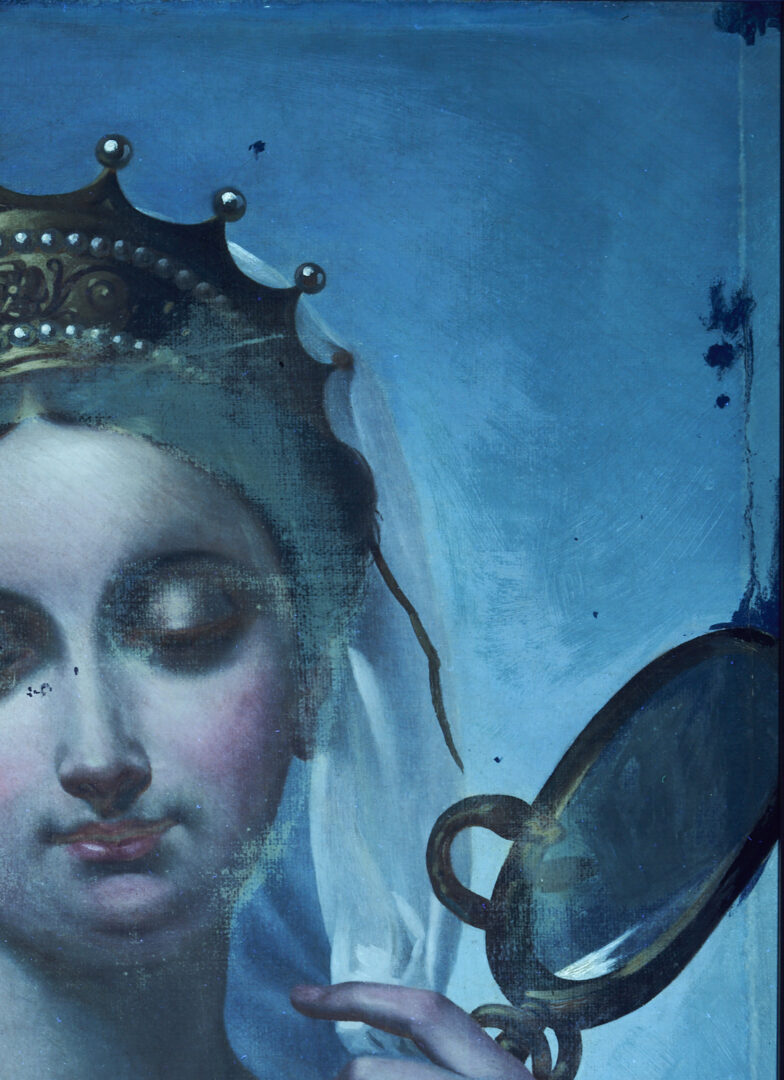 Lot 137: Circle of Ingres, Portrait of a Lady with Mirror, Poss. Cleopatra