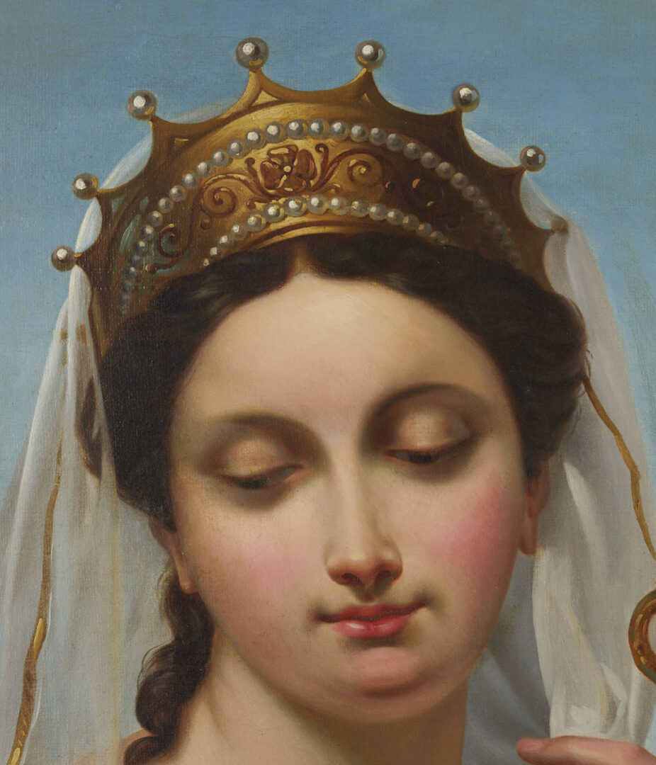 Lot 137: Circle of Ingres, Portrait of a Lady with Mirror, Poss. Cleopatra