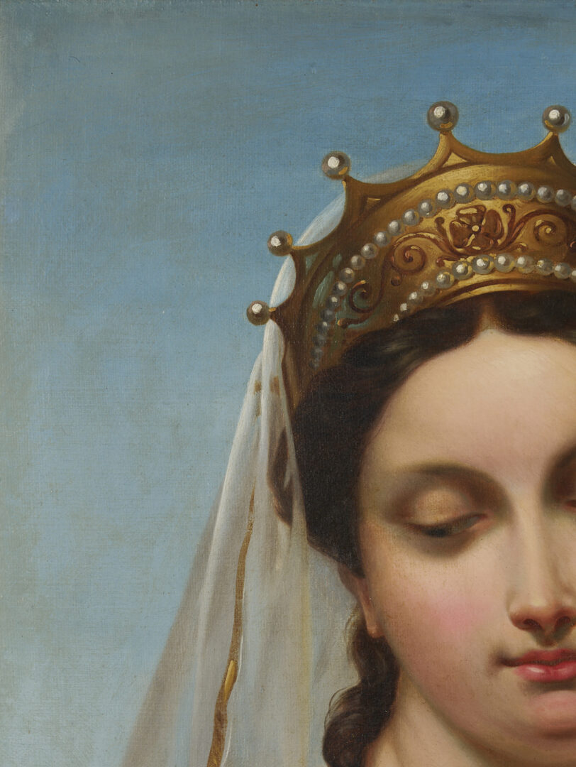 Lot 137: Circle of Ingres, Portrait of a Lady with Mirror, Poss. Cleopatra